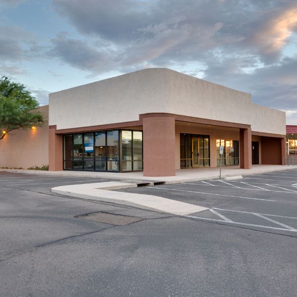 a painted exterior of an commercial building